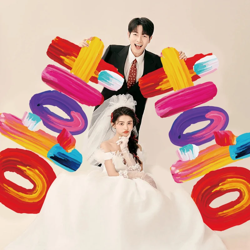 Wedding three-dimensional big joy letter KT board colorful double joy decoration