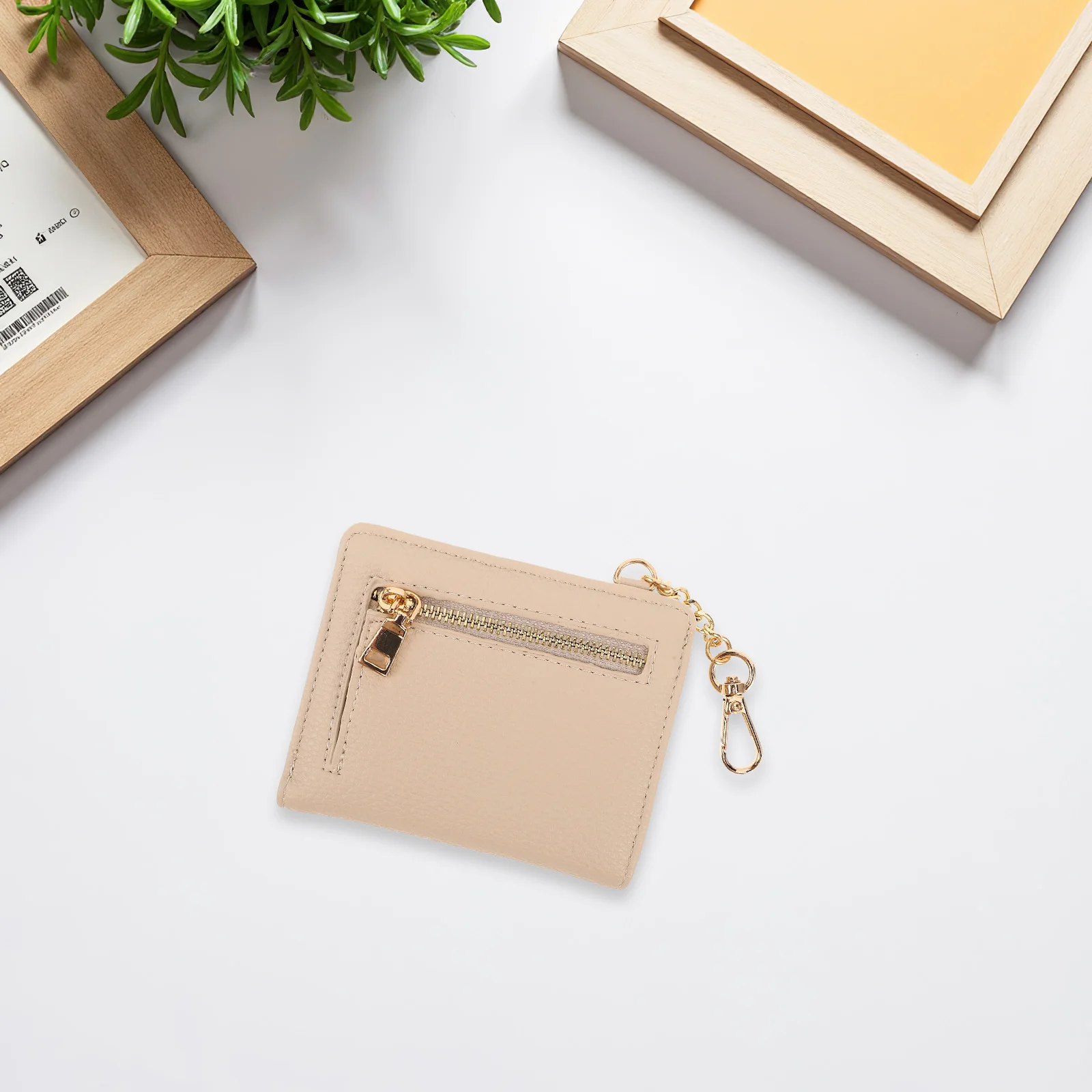 Small PU Bifold Wallet Women Compact Cash Wallet Zipper Coin Pocket Slim Ladies Mini Short Purse Travel Card Holder