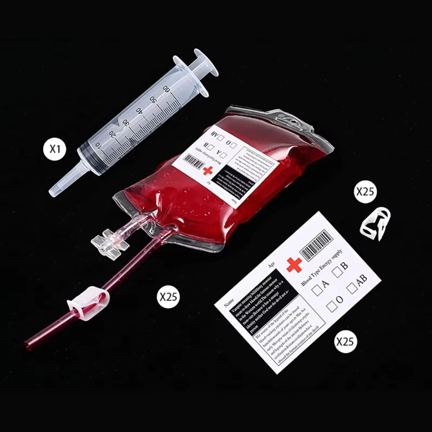 PVC Reusable Vampire Blood Bags Halloween Blood Bags For Drink Halloween Party Prop Decorations