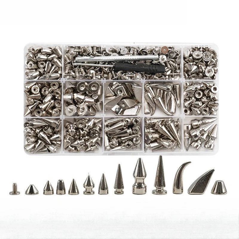 

80-280pcs Veekaft Multiple sizes and colors of taper stud rivets for punk style clothing rivet accessories luggage accessories