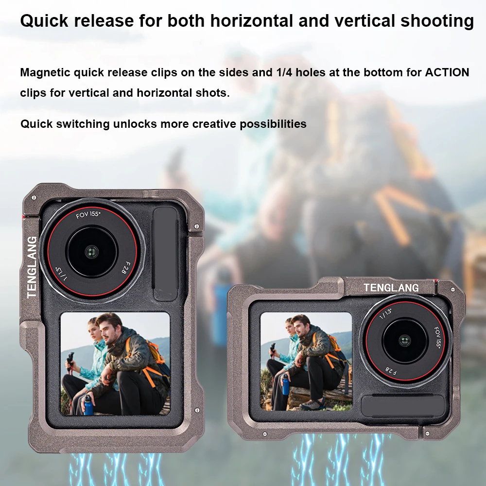 DJI OSMO アクション 5Pro 4 3 完全保護フレームケースクイックリリースコールドシュー 1/4 穴金属ケージカメラアクセサリー