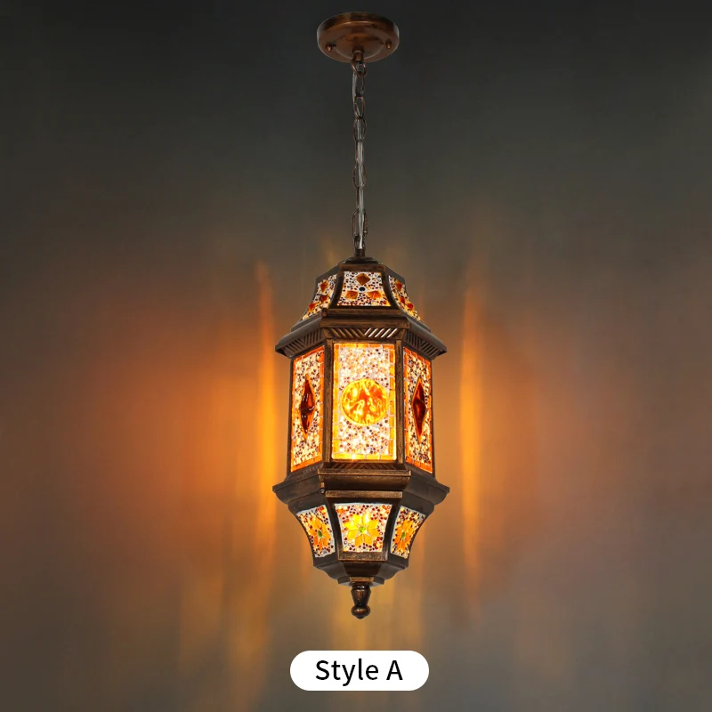 Outdoor Lighting Waterproof Pendant Lamp for Courtyard Garden Balcony Porch Terrace Decorative Hanging Light