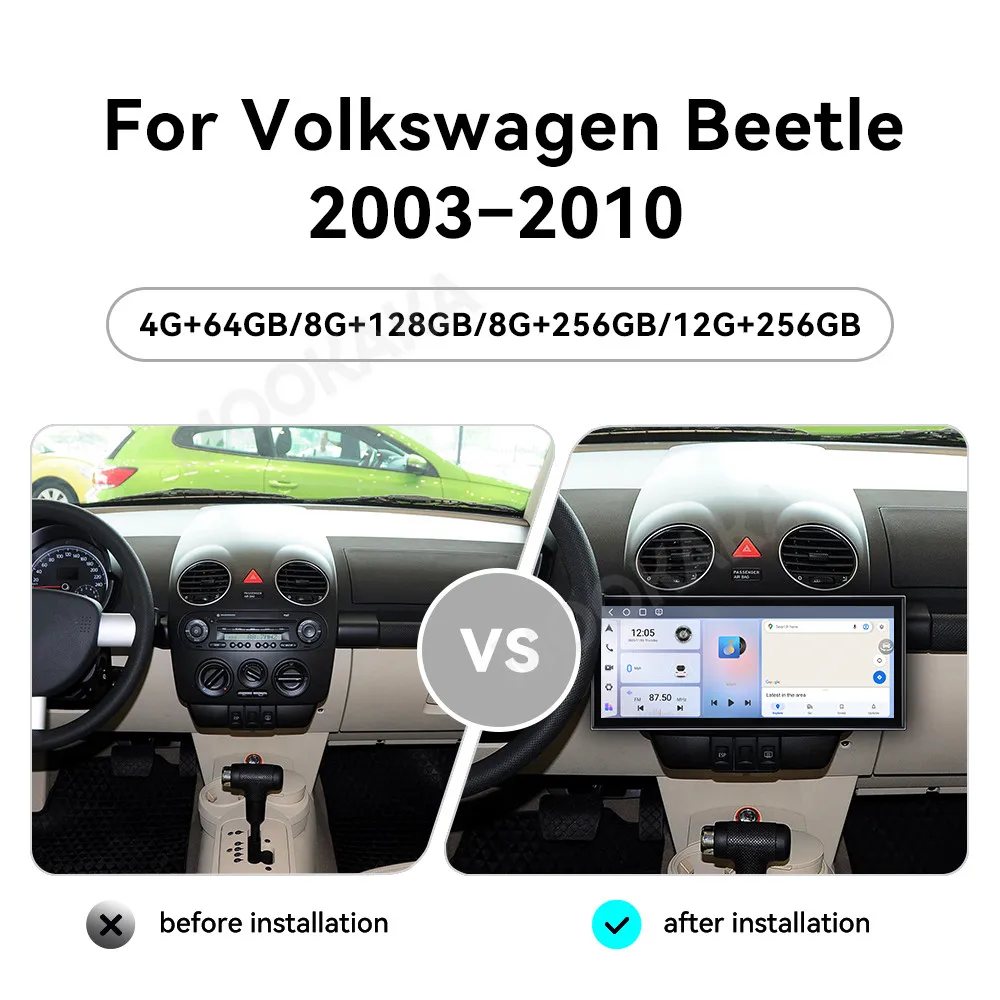 15.8 In Android 15 Carplay Radio For Volkswagen BEETLE 2003~2010 GPS Multimedia Player Navigation Car Stereo Receiver Head Unit