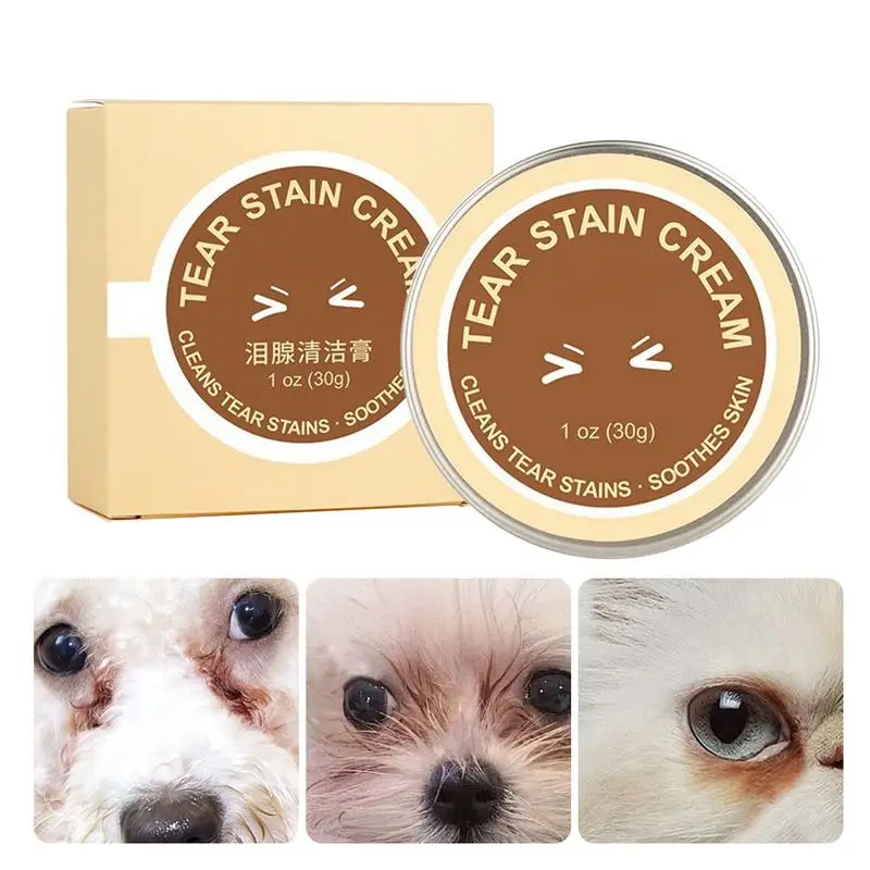 Tear Stain Balm 30g Tear Stain Paste Eyes Wipe Cream for Dogs and Cats Pet Eye Cleaner Gently Cleanses Restores Sparkling Eyes