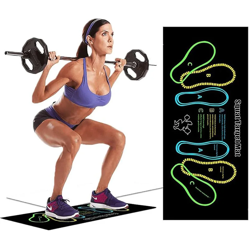 Estera de entrenamiento multifuncional para sentadillas y glúteos, estera ligera para gimnasio, para yoga, pilates, entrenamientos con mancuernas con diseño antideslizante