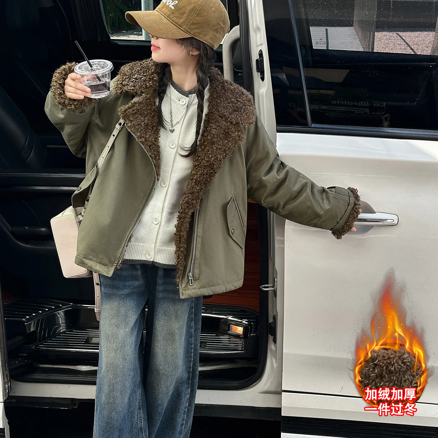 

2025 модные пальто для девочек, свободные повседневные новые мотоциклетные хлопковые куртки в стиле ретро, толстое теплое пальто для больших детей, осенне-зимний повседневный топ