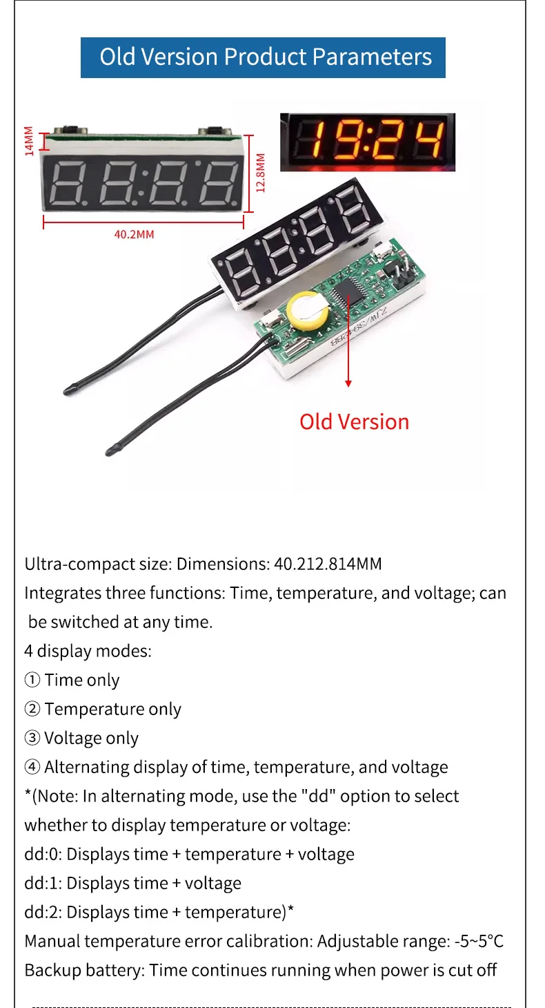 LED-Nixie-Röhren-Digitaluhrmodul, Autouhr, DS3231, Temperaturfunktion, Hochpräzises RX8025T – Detail 3