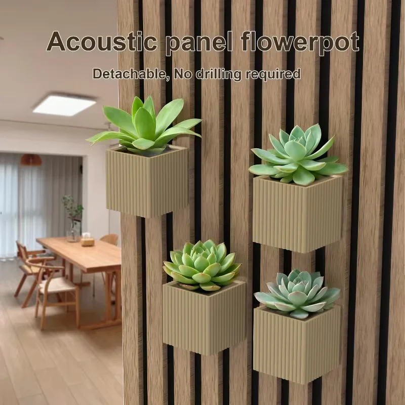 Square soundproof panel planting rack - soundproof panel decoration (black/white/brown)succulent plants and fashionable storage