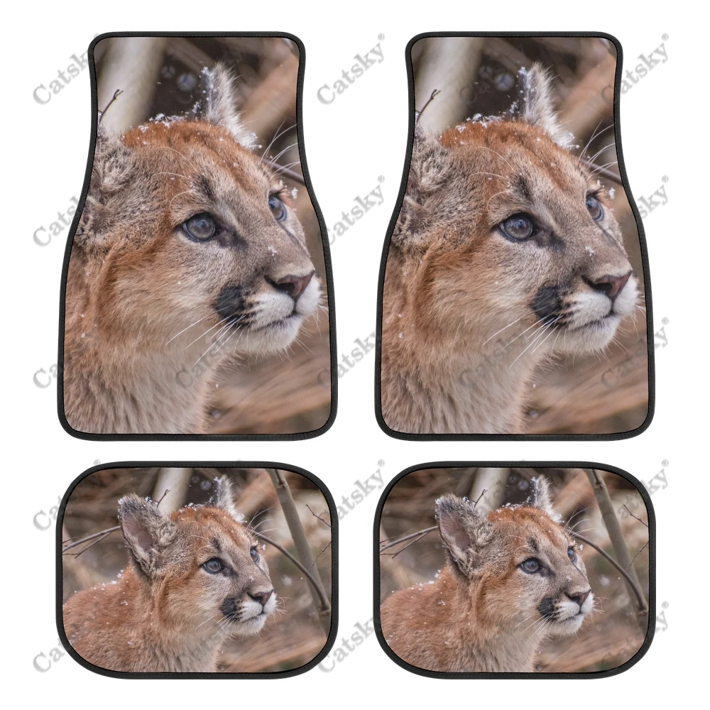 Cougar animal car Auto Floor Mats Carpet, Customized Car Floor Mats All Weather Automotive Floor Pad for Stylish