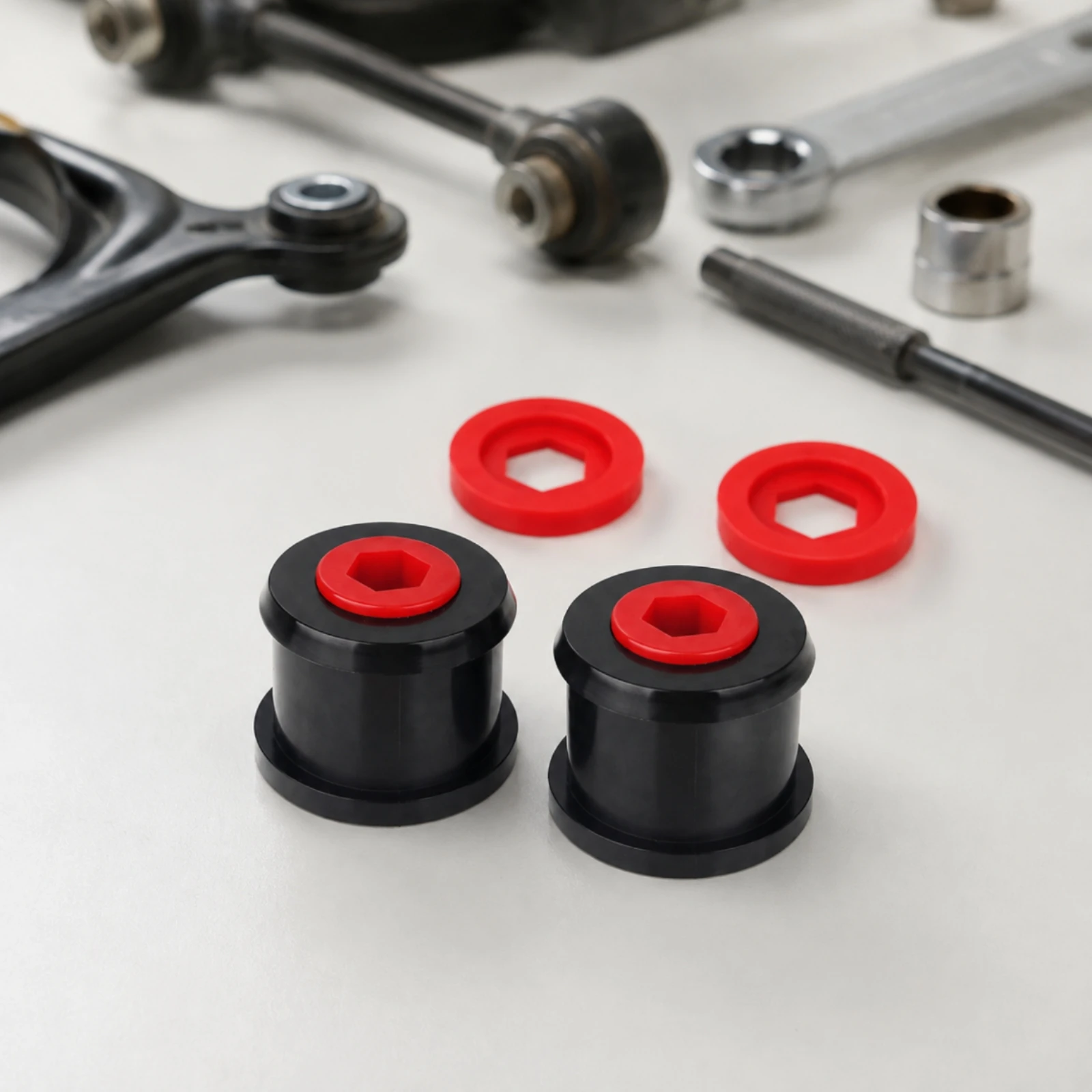 2 Pieces Hanging Parts Long-Lasting Rear Hanging Control-Arm Bushing with Mounting Components Wishbone Performance-Oriented