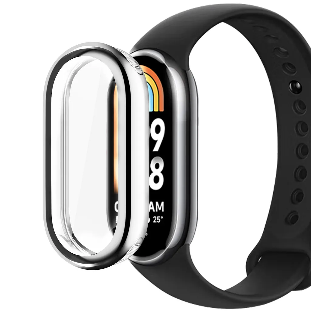 Мягкий защитный чехол из ТПУ с гальваническим покрытием для Xiaomi Mi Band 10 9, Miband 8