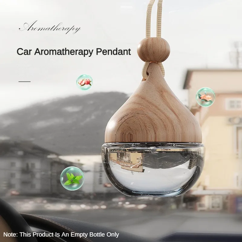 

6ML Water Drop Car Air Freshener Pendant Glass Perfume Empty Bottle Car Pendant Hanging Refillable Diffusion Bottle