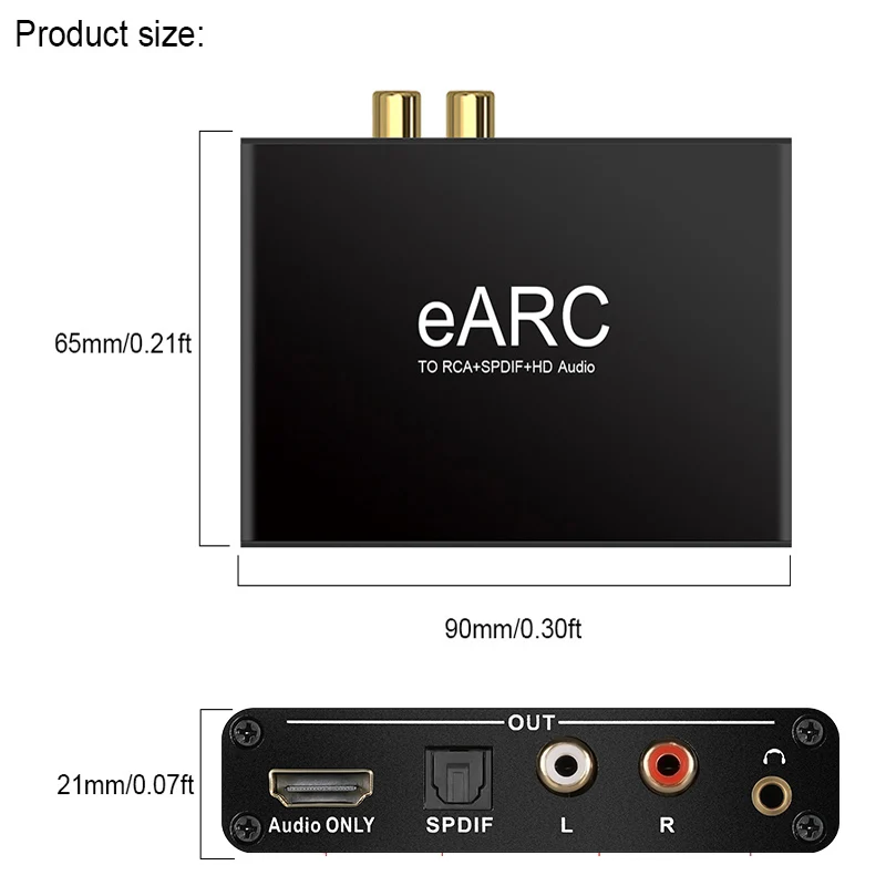 Imagem -05 - Extrator de Áudio para tv Dobly Dts Ac3 Lpcm Extrator Coaxial Óptico 192khz hd Aux Arc para Rca Apenas Conversor