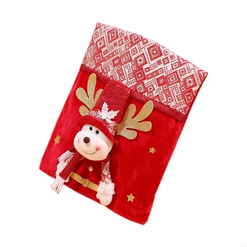 

Santa Snowmans Chair Slipcovers Holiday Party Decoration Soft Materials C5AD