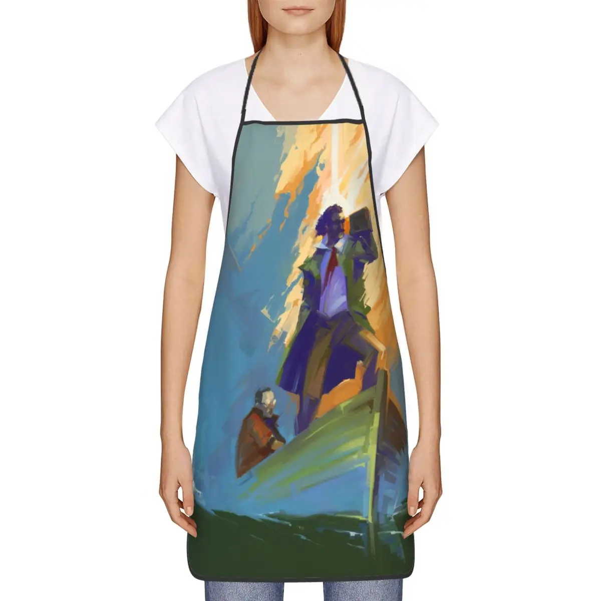 Custom Bib Disco Elysium Fanart Poste Apron Men Women Unisex Adult Chef Kitchen Cooking Tablier Cuisine Gardening