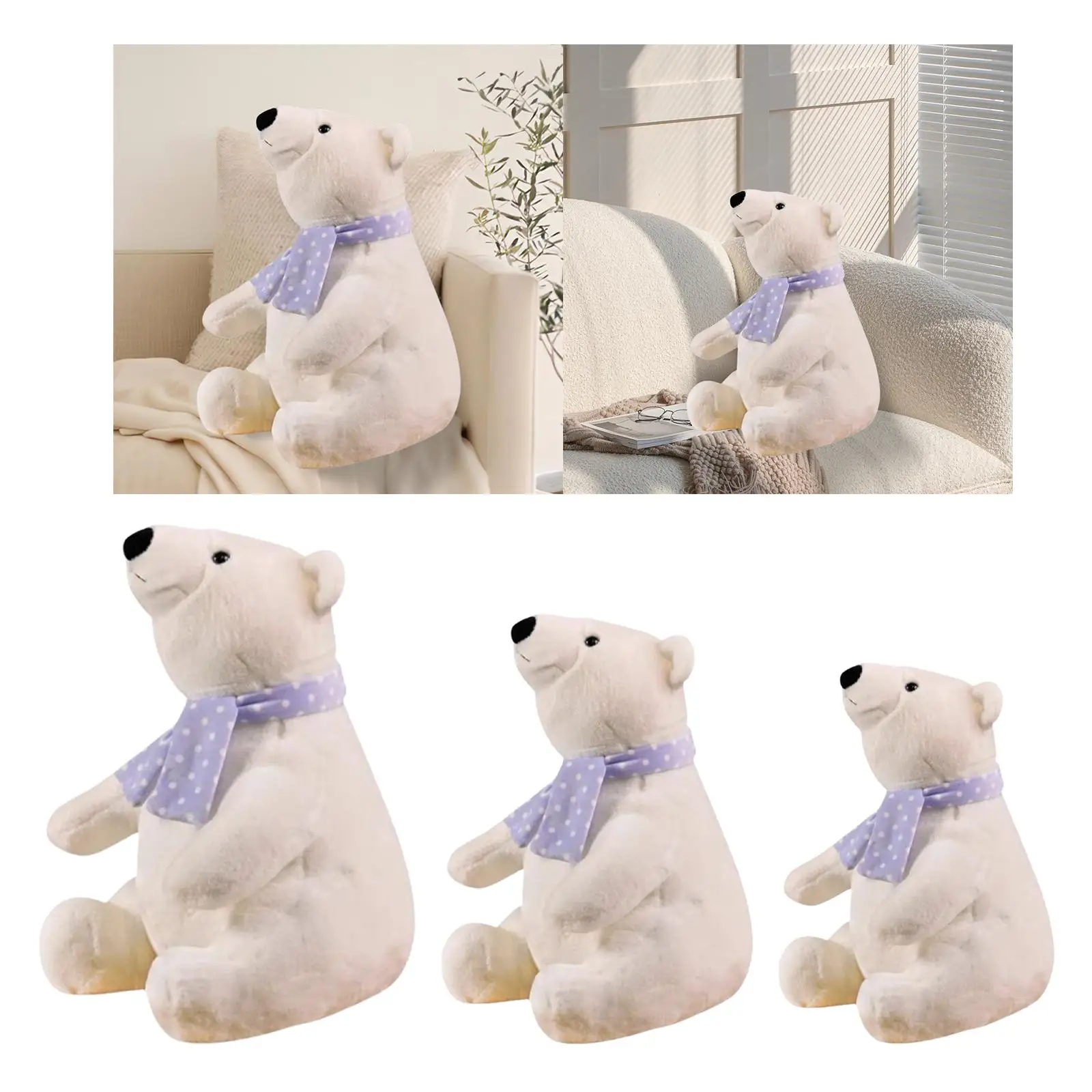 Oso Polar de peluche de juguete, oso Polar blanco, juguete de peluche, cojín de felpa para decoración de dormitorio