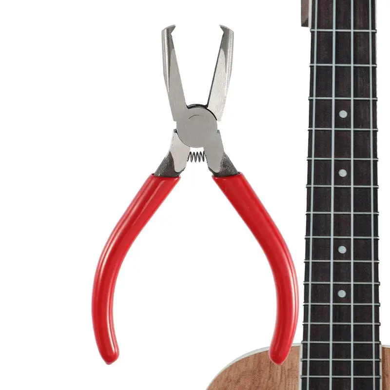 Bass Guitar String Cutter Guitar Bridge Pin Puller Fret Flat Nose Plier Restringing Tool Wire Cutters For Acoustic Guitars