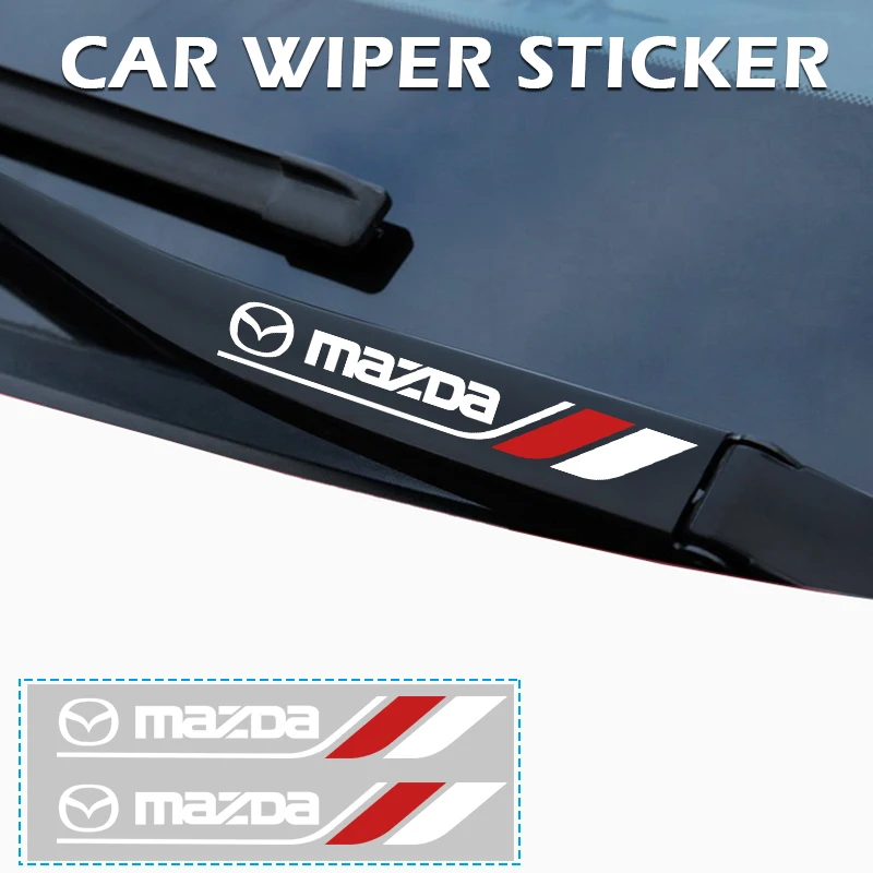 2PCS Car For Mazda 3 6 Atenza Axela Demio CX3 CX5 MS Auto Window Wiper Sport Decal Automobiles Waterproof DIY Decoration Styling