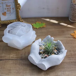3D Hand Plaster Silicone Mold For Resin Casting DIY Crafts Jewelry Storage Candle Holder Cement Flower Pot Home Decoration Gift