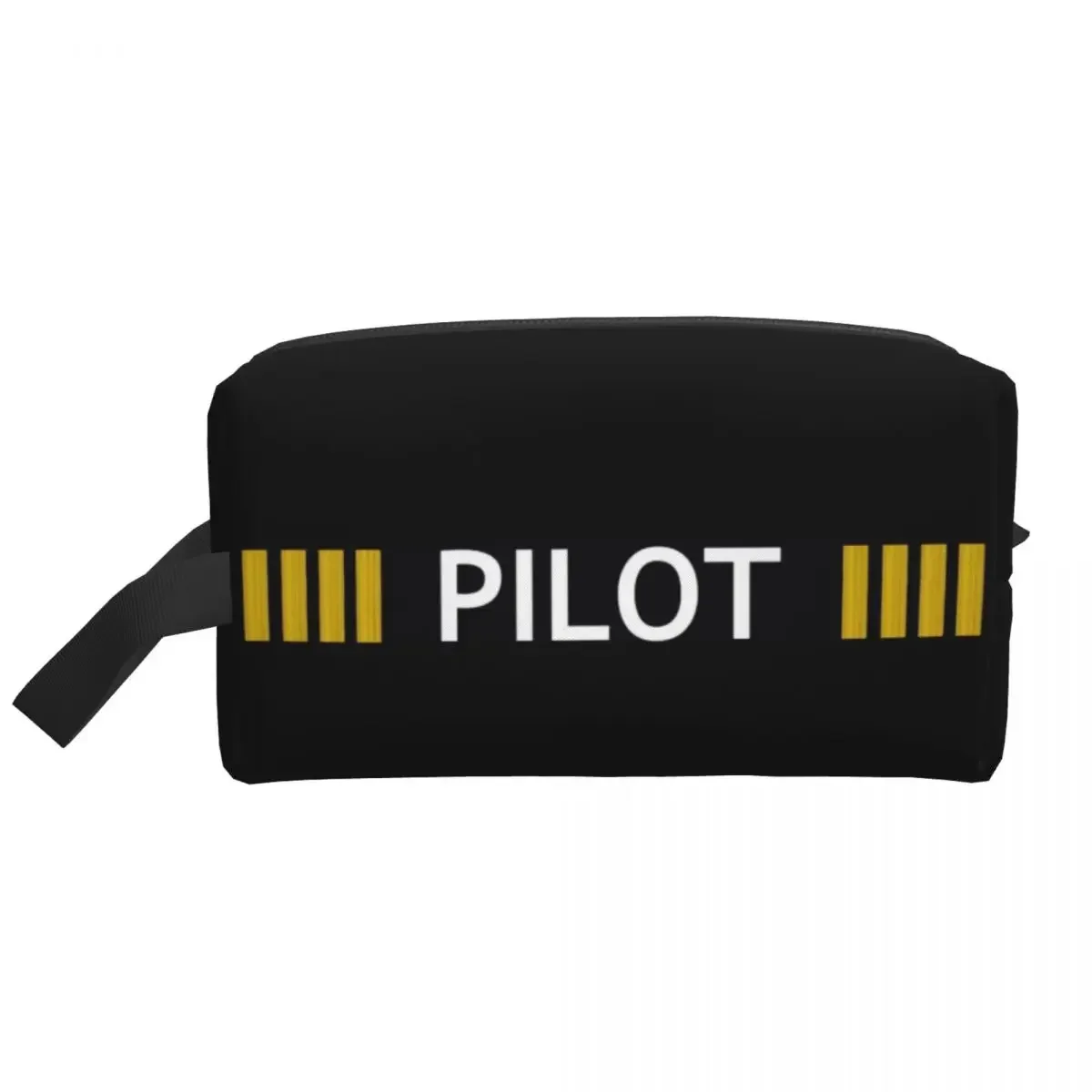 Pilot Captain Stripes Travel Cosmetic Bag Aviation Airplane Aviator Makeup Toiletry Organizer Ladies Beauty Storage Dopp Kit