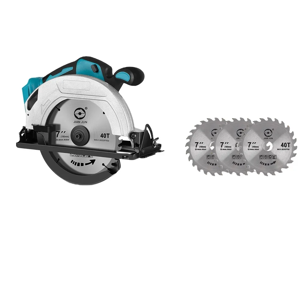 

7 Inch Brushless Circular Saw 180mm 10800Rpm 3 Saw Blade Cordless Woodworking Cutting Tool Electric Saw