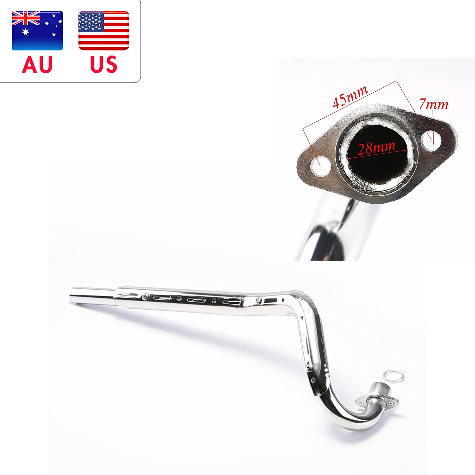 

TDPRO 28mm Exhaust Pipe with Gasket For Honda XR50 CRF50 50cc/70cc/90cc/110cc/125cc