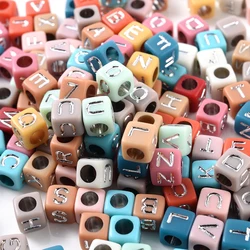 100-500Pcs 6x6mm Mixed Alphabet Letter Beads Acrylic Spacer Losse Beads for DIY Making Jewelry Handmade Bracelets Accessories