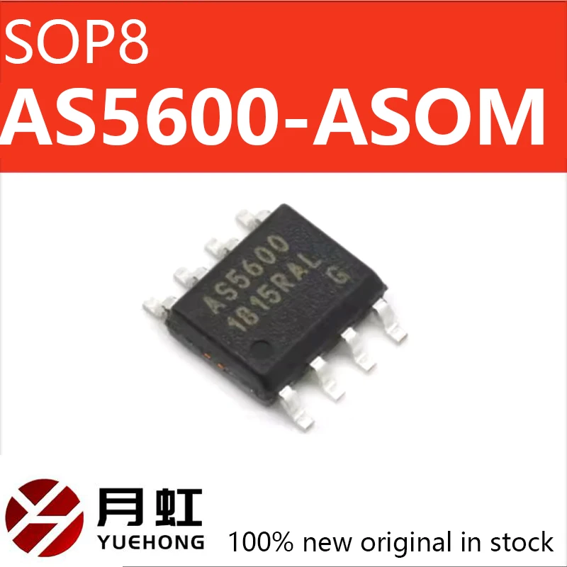 10PCS AS5600-ASOM SOIC-8 non-contact 12 bit magnetic angle position sensor chip, original and genuine