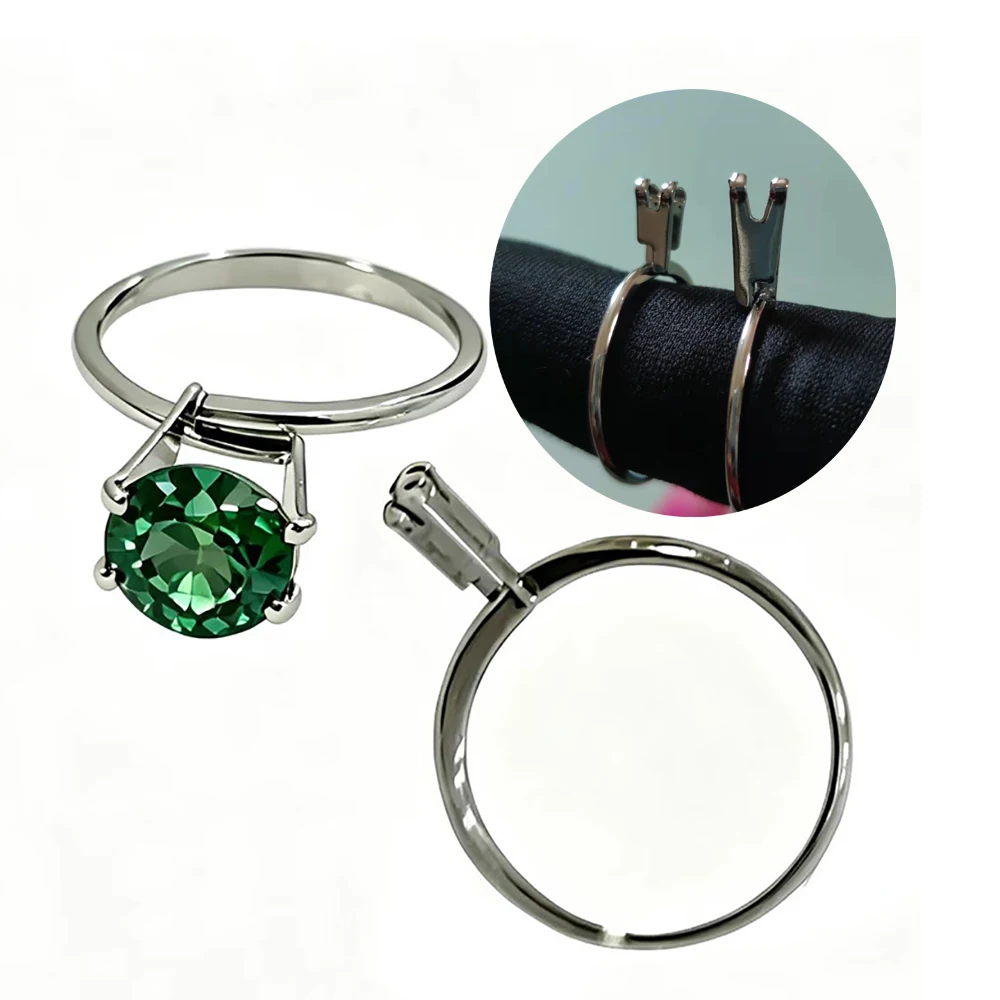 Spring Type Ring Four-Claw Diamond Tweezers Gemstone Jewelry Meson Gem Pick UP Tools Wedding Diamond Ring Try-on Display Tweezer