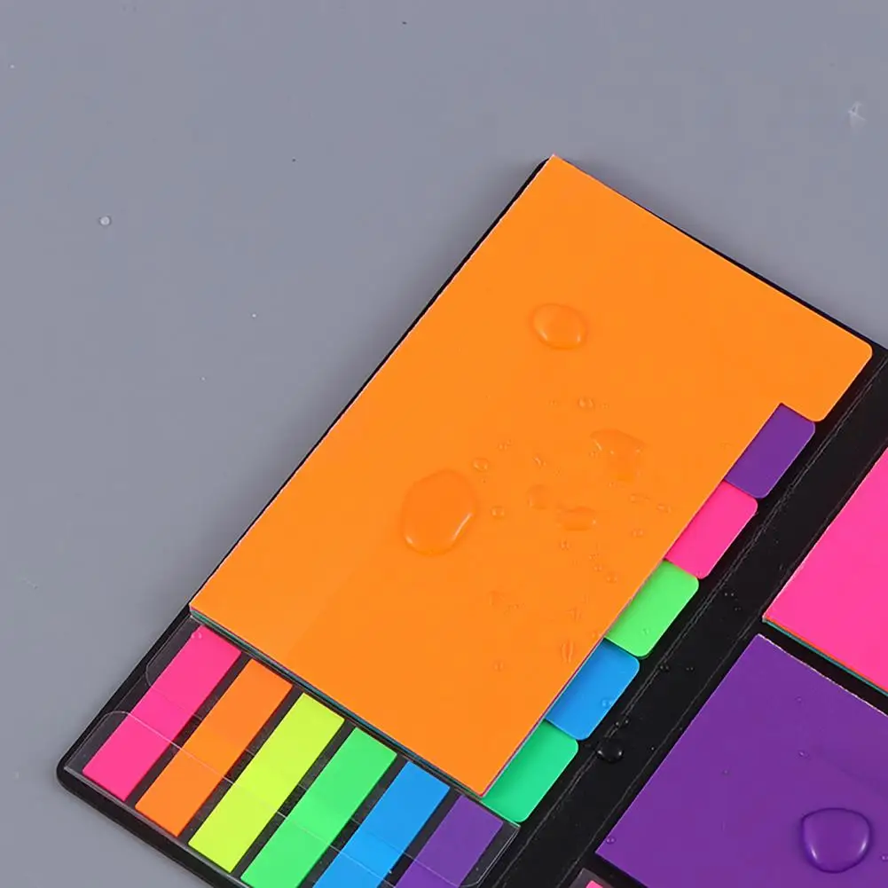 ชุดโน้ตกาวน้ำหนักเบาใช้งานง่ายชุดกระดาษโน้ตหลากสีกันน้ำสำหรับบ้านสำหรับธุรกิจ