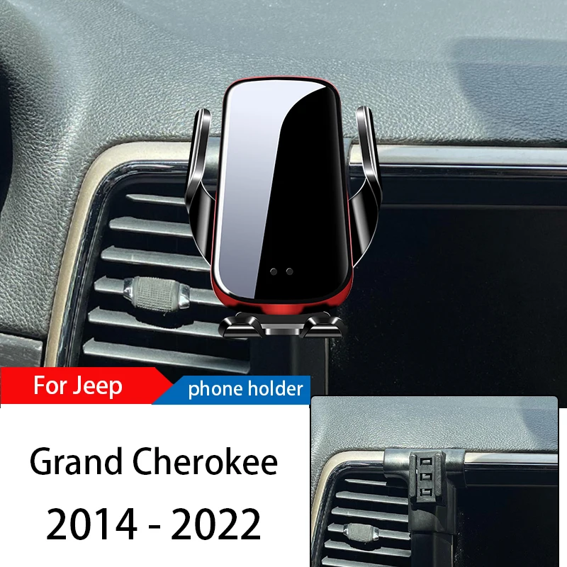 Wireless Charger Car Phone Holder Mount Stand For Jeep Grand Cherokee 14-22 Adjustable GPS Navigation Mobile Bracket Accessories