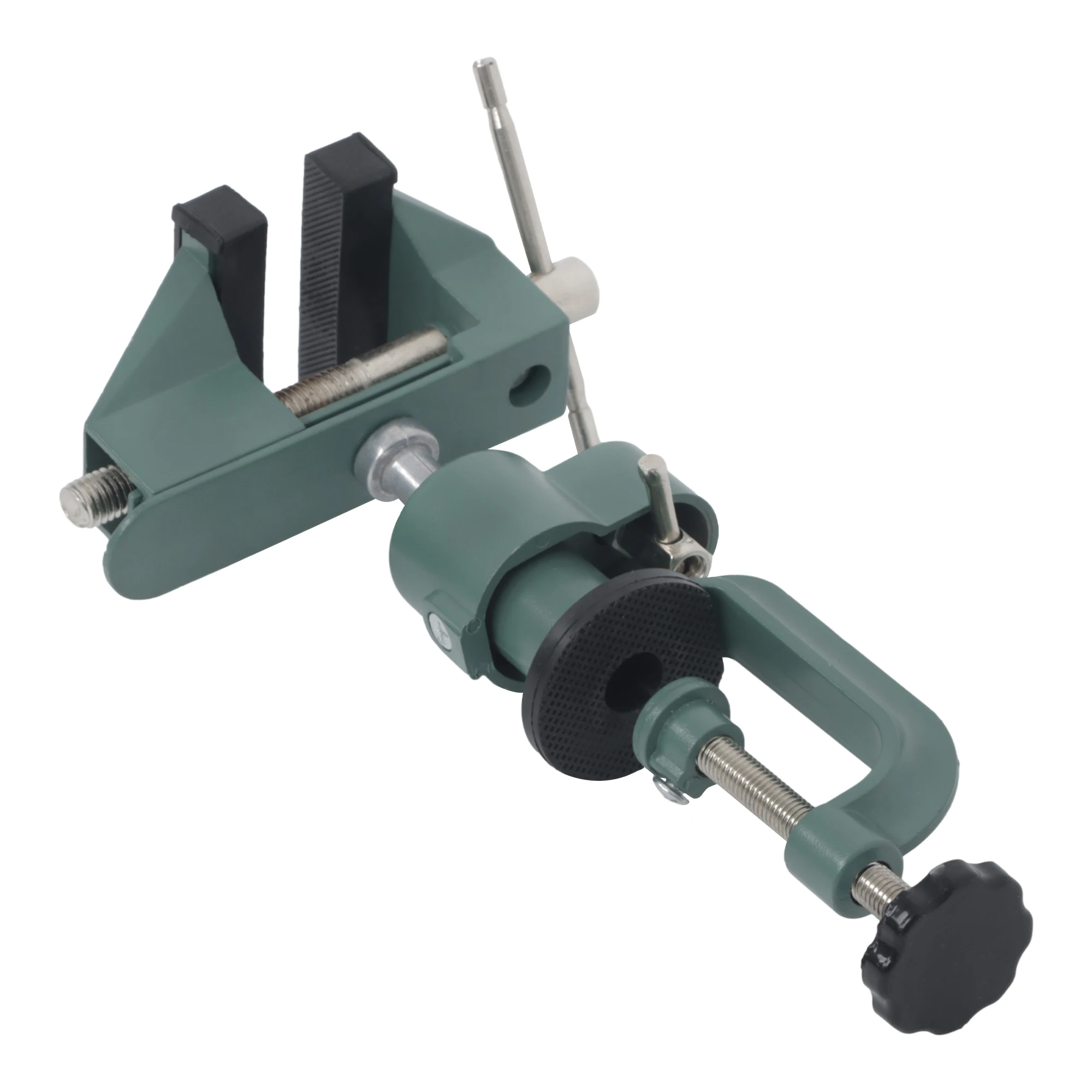 3 Inch Aluminum Rotating Bench Vise 360° Swivel Table Clamp for Wood Metal Crafting