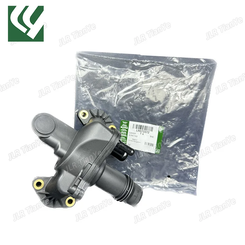 LR073372 JDE3972 Coolant Thermostat Water Outlet For Discovery 3 4 Range Rover RR Sport Jaguar XF