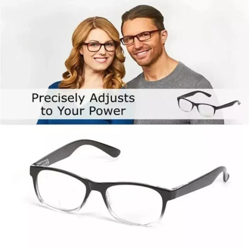 Gafas de lectura universales para mujeres y hombres, lentes de presbicia de doble enfoque con ajuste automático, lupa