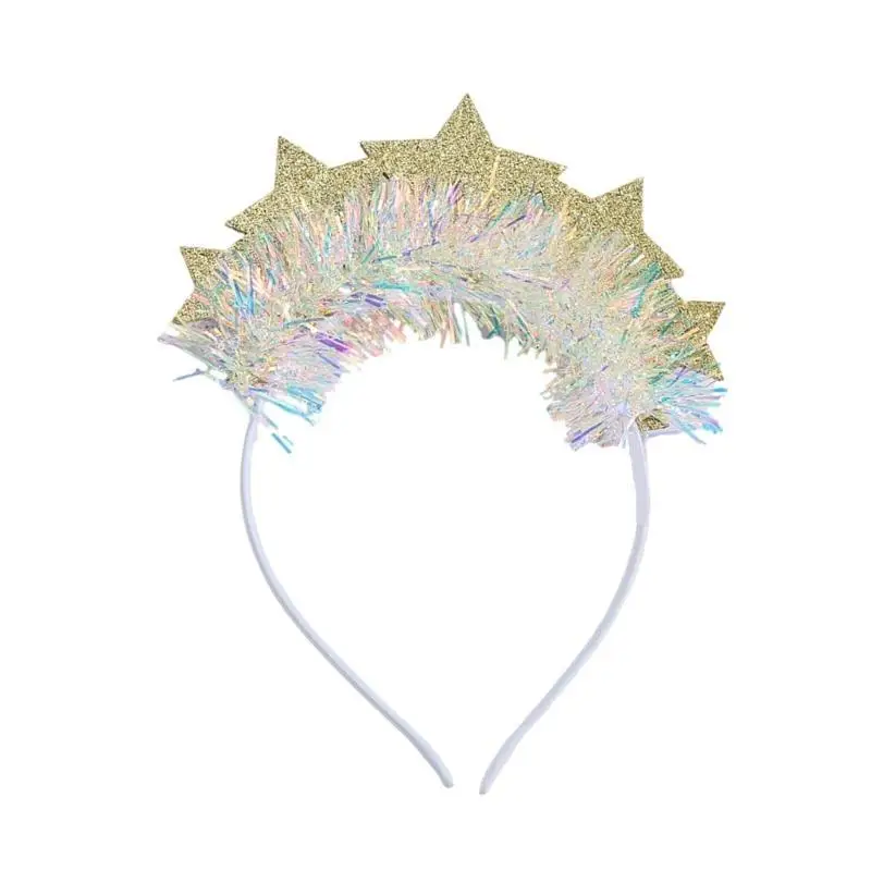 

P9FE Стильный аксессуар для волос со звездой, модная повязка на голову, вечерние головные уборы, легко носить, шиньон отлично