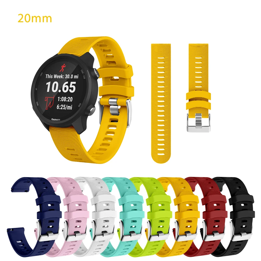 Strap for Garmin Forerunner 245 Original Band 20mm Sport Bands Women Bracelet Girls Silicone Accessory for Garmin Forerunner 165