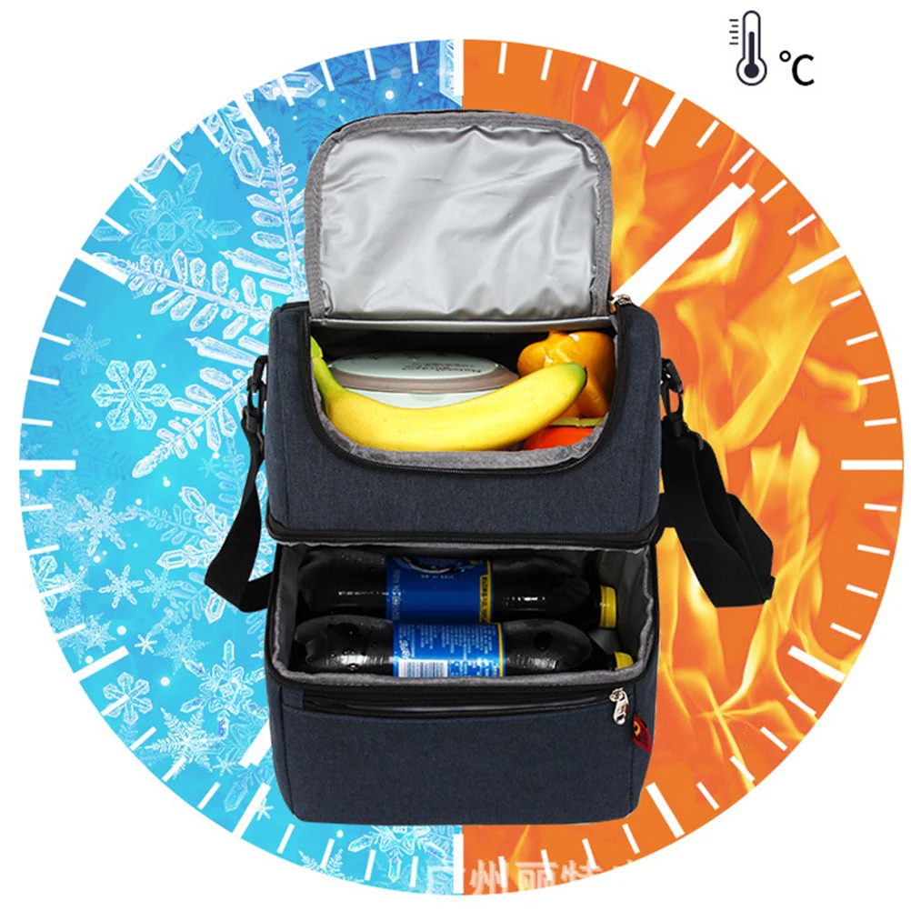 

Waterproof Insulated Lunch Bag For Women Men Double Layer Leakproof Cooler Tote Adjustable Strap Reusable Picnic Beach