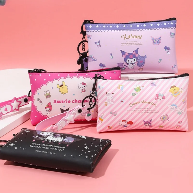 Nieuwe Sanrios Kuromi Anime Kawaii Mijn Melodie Meisjes Wassen Make-Up Tas Hellokittys Hangyodon Schattige Cartoon Split Reis Opbergtas Cadeau