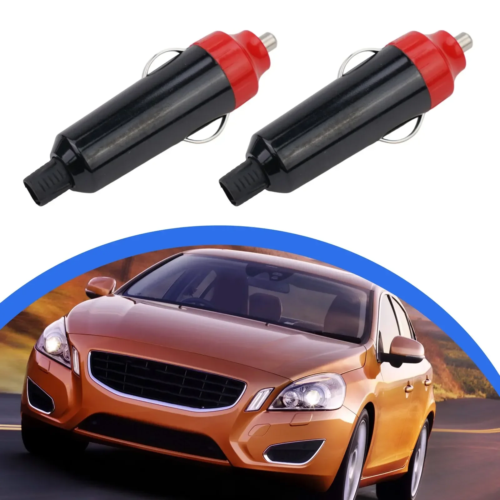 2Pcs DC 12V 24V Car-Cigarette-Lighter Socket Plug Connector Waterproof Male Car Socket Plug Connector Car Supplies