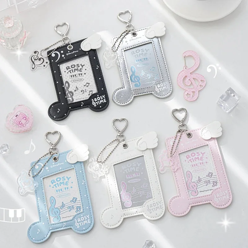 Musical Note Piano Card Cover Small Card Storage Clip Small Card Collection Book Idol Card Protection Cover Photocard Holder