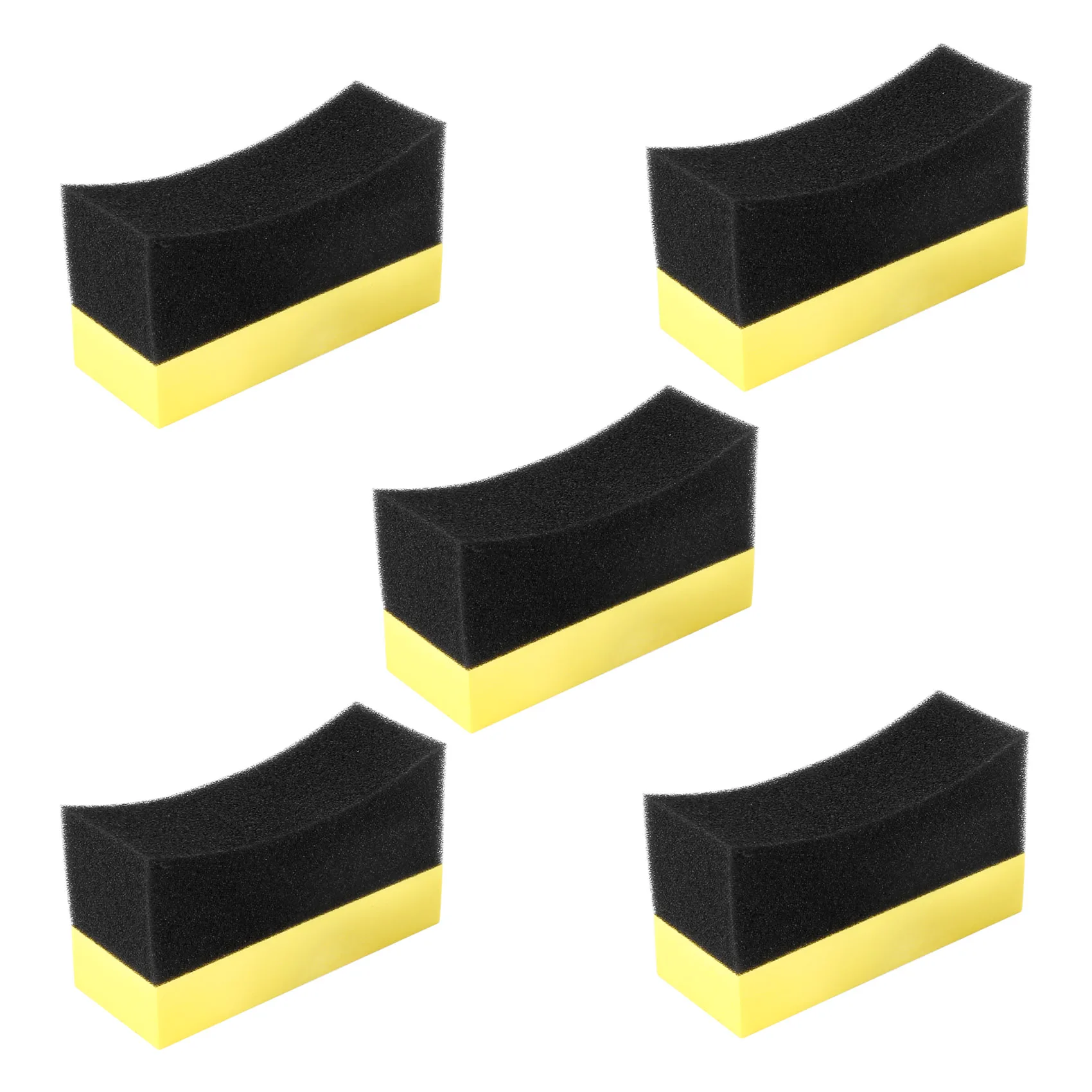 

5x Professional Automotive Car Wheel Washer Tyre Tire Dressing Applicator Curved Foam Sponge Pad