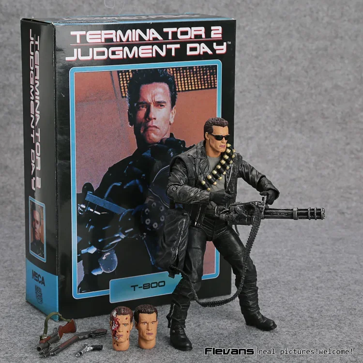 NECA 터미네이터 2: 심판의 날 T-800 아놀드 슈왈제네거 PVC 액션 피규어, 소장 모델 장난감, 7 인치, 18cm 