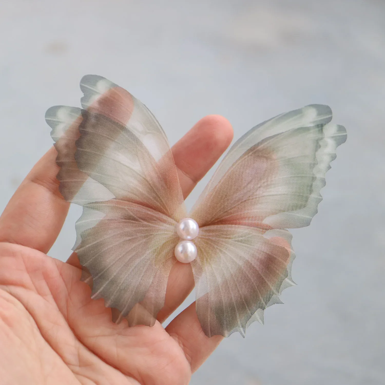 6pc DIY fashion organza butterfly Patches for clothing Embroidery patches  bags decorative parches applique sewing craft
