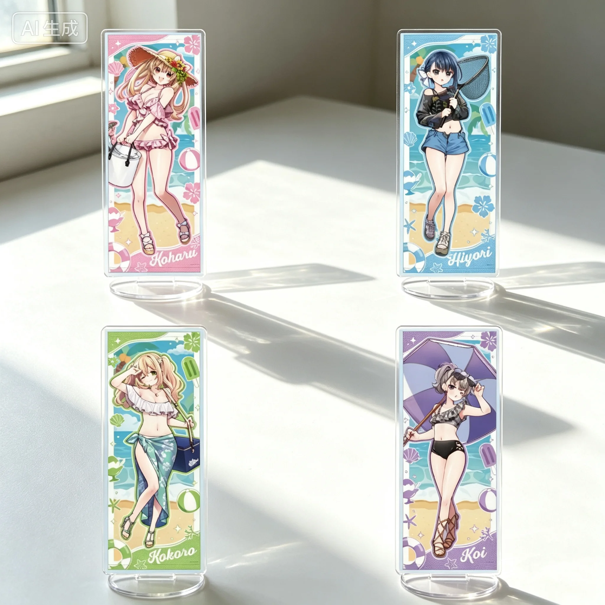 Anime Slow Loop Hiyori Minagi Koharu Minagi Koi Yoshinaga - Soporte de acrílico, modelo, placa, llaveros, adorno de escritorio