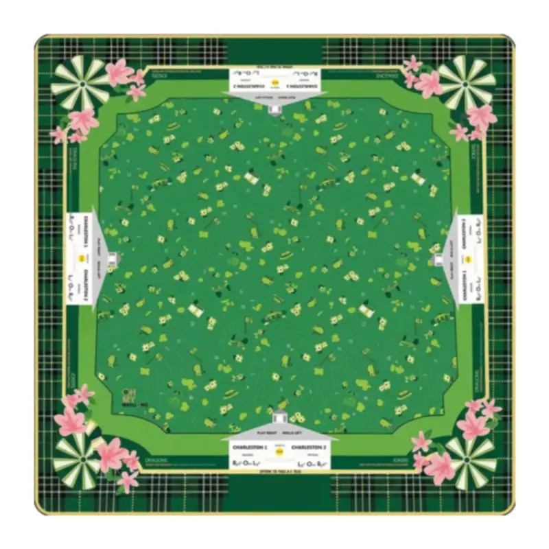 Mahjong Game Table Mat Floral Decoration Square Game Partition Anti Slip Noise Reduction Desktop Mat Portable Desktop Decor