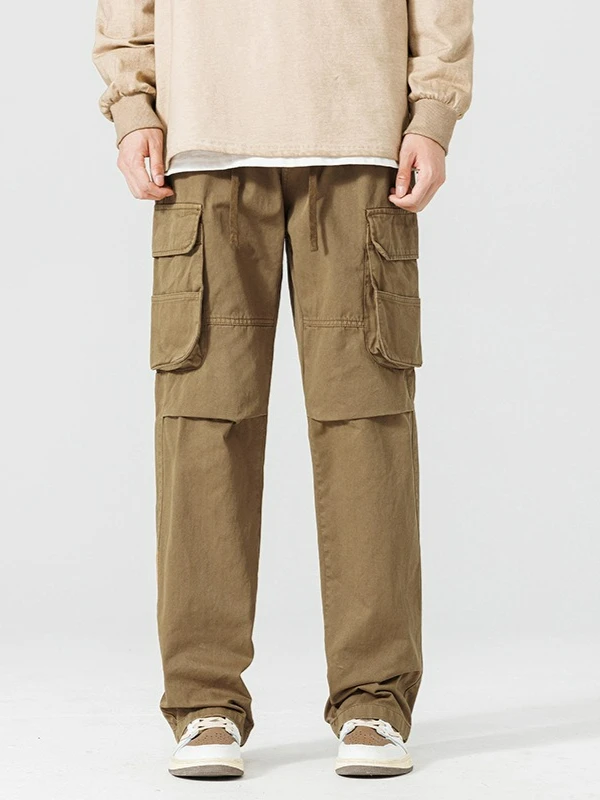 Casual Pants Men's 2026 Autumn and Winter Men's Ready-to-wear Dyed Trousers Simple Loose Cotton Pants Men