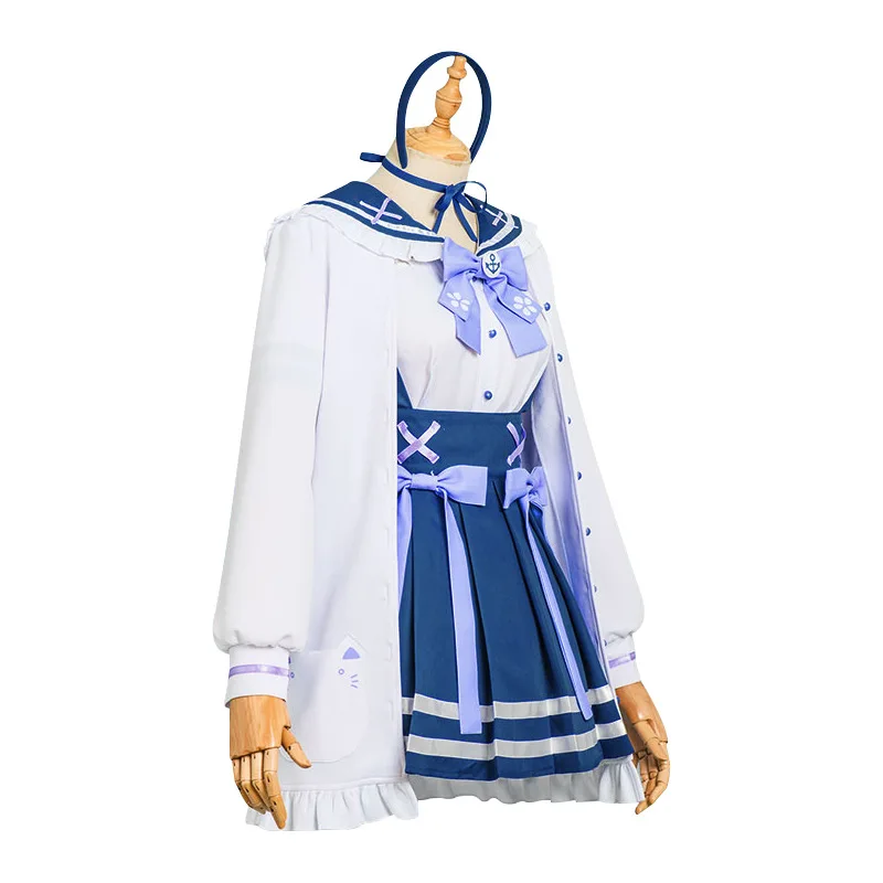 Anime VTuber Hololive Minato Aqua Cosplay Kostüm Lolita Mädchen SJ Schuluniform Nette Bowknot Plissee Rock Sailor Anzug Perücke Neue