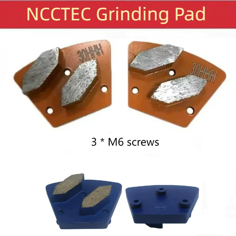 

[2 Hexagonal Segments] 9pcs SASE Diamond Trapezoid Concrete Grinding Polishing Block Pad Disc Shoe Puck Tool for Floor Grinder