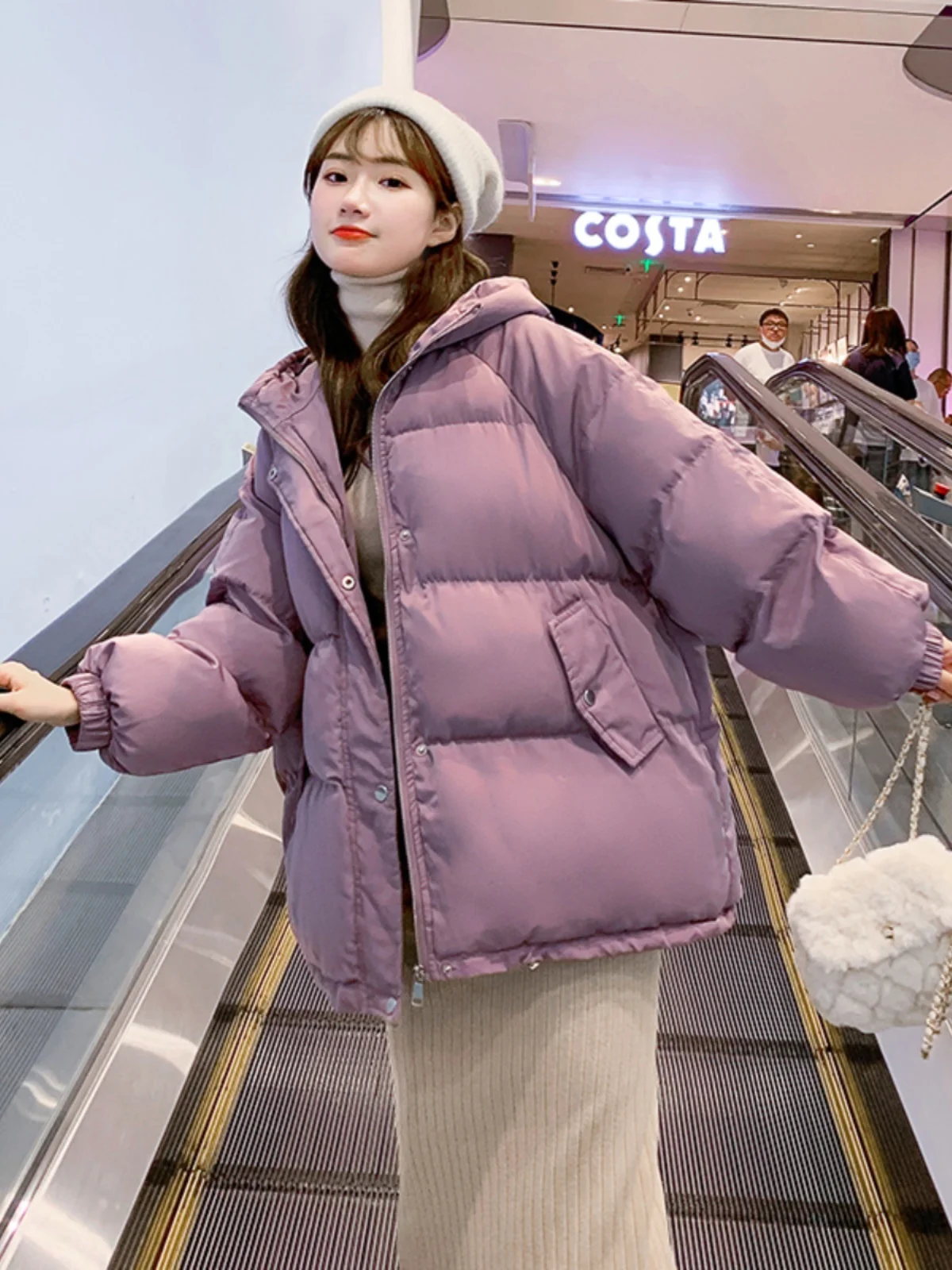 

Модная корейская хлопковая куртка оверсайз, легкая зимняя верхняя одежда для студентов, прямой крой, на молнии