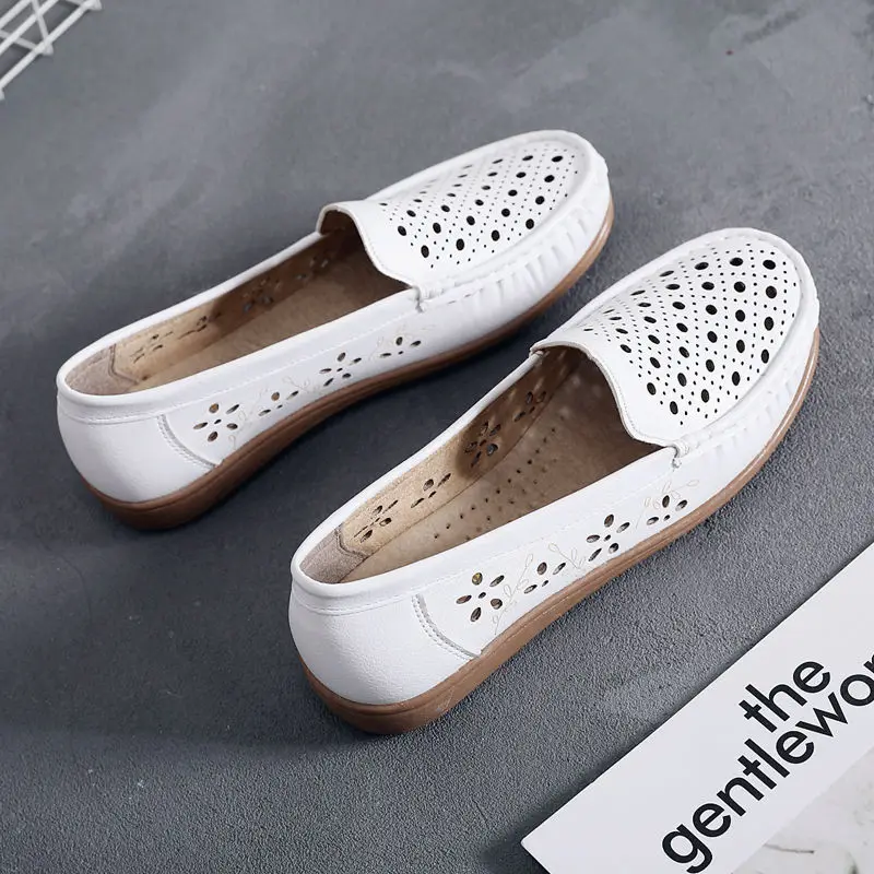 Women's Summer Loafers Luxury Artificial Leather Casual For Women Trends 2024 Comfortable Moccasins White Outdoor Fashion Shoes